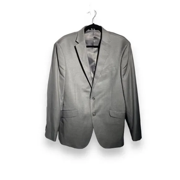 KENNETH COLE Techni-Cole Slim Fit SUIT Jacket Pants Light Gray 42L